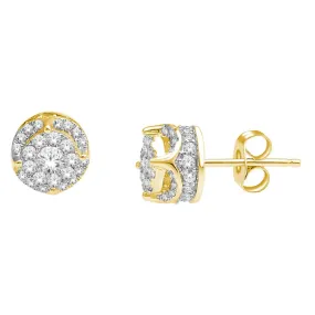 1.2CTTW DIAMOND CLUSTER EARRING