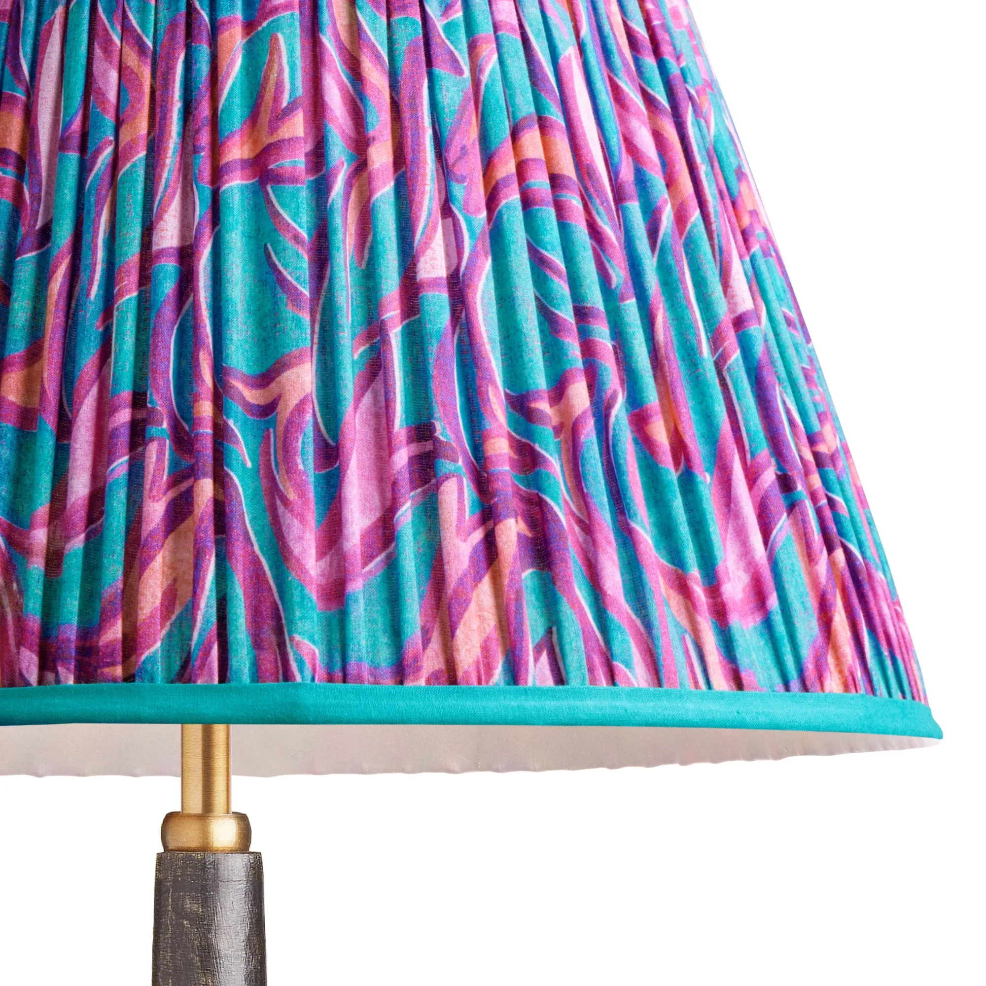 14cm tall tapered shade in turquoise Disco Zebra by Matthew Williamson