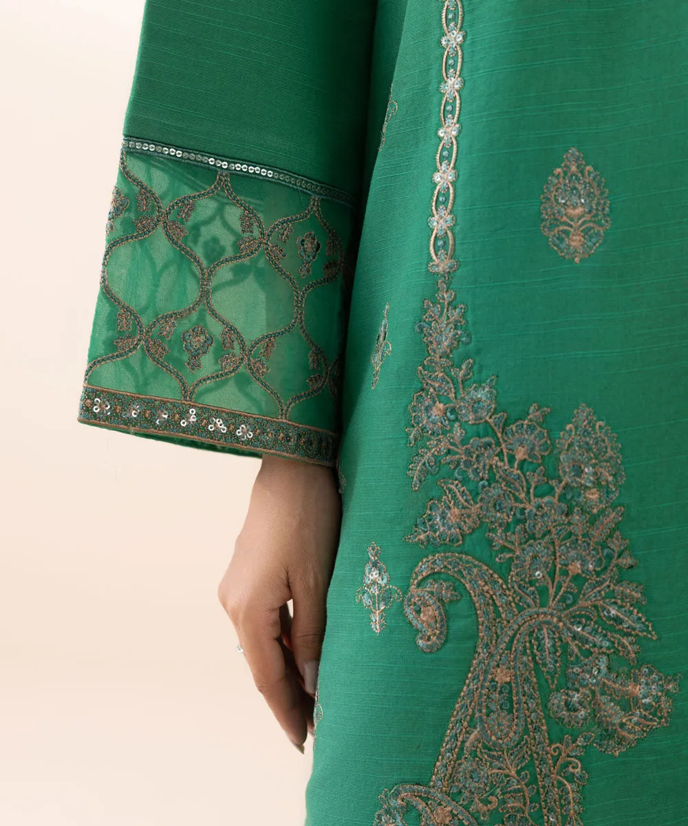 3 Piece - Embroidered Light Khaddar Suit