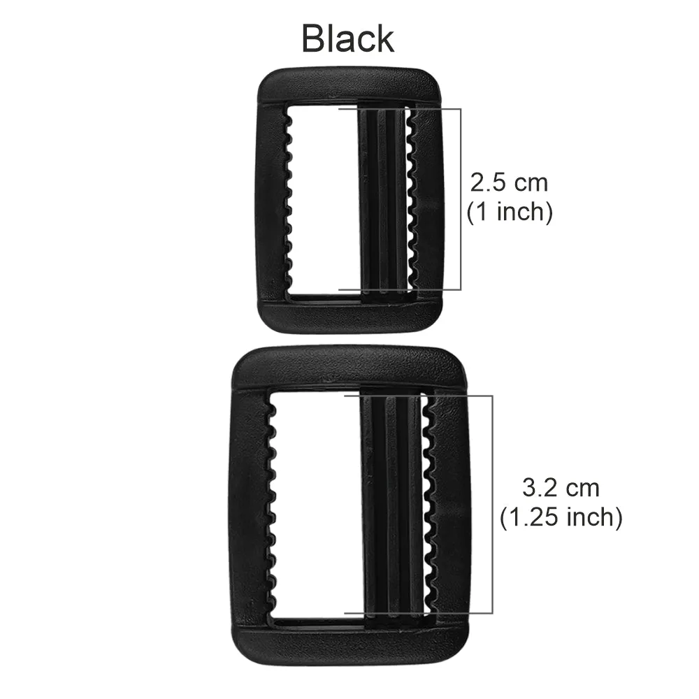 Adjustable Webbing Strap Black Webbing Plastic Slider Buckle