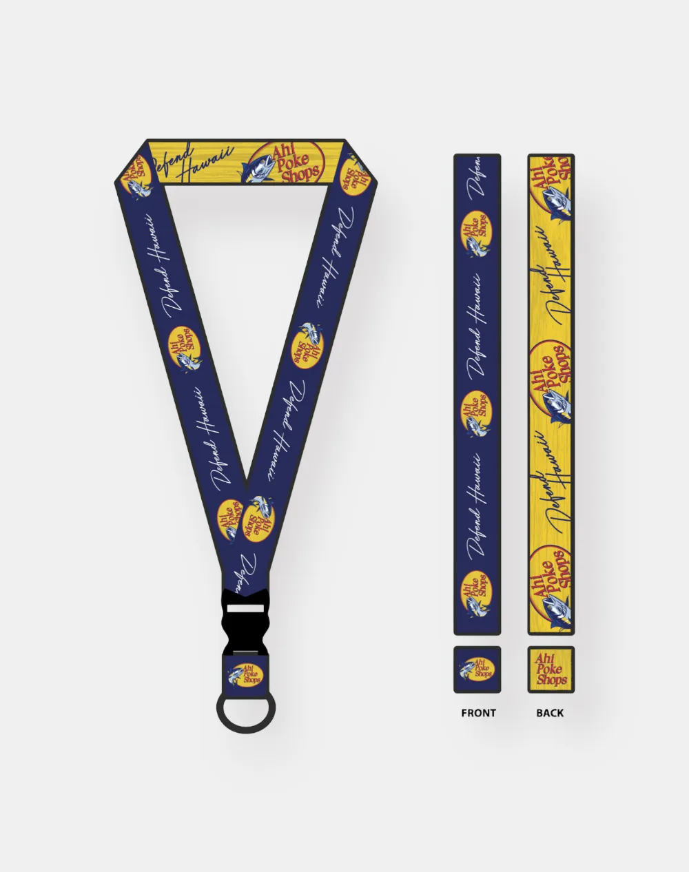 AHI POKE SHOPS Blue Lanyard