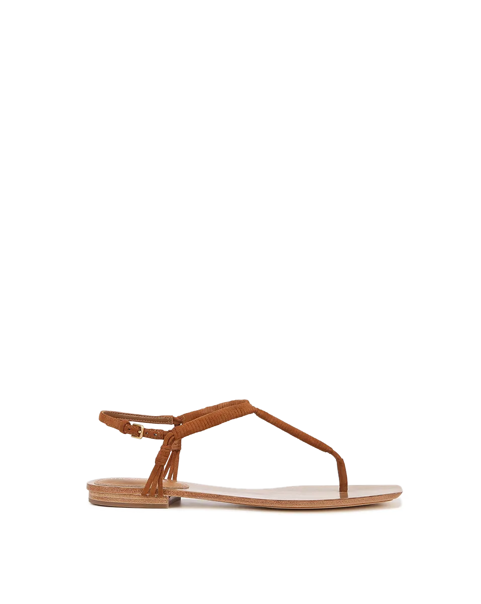 Amelia T-Strap Suede Sandal