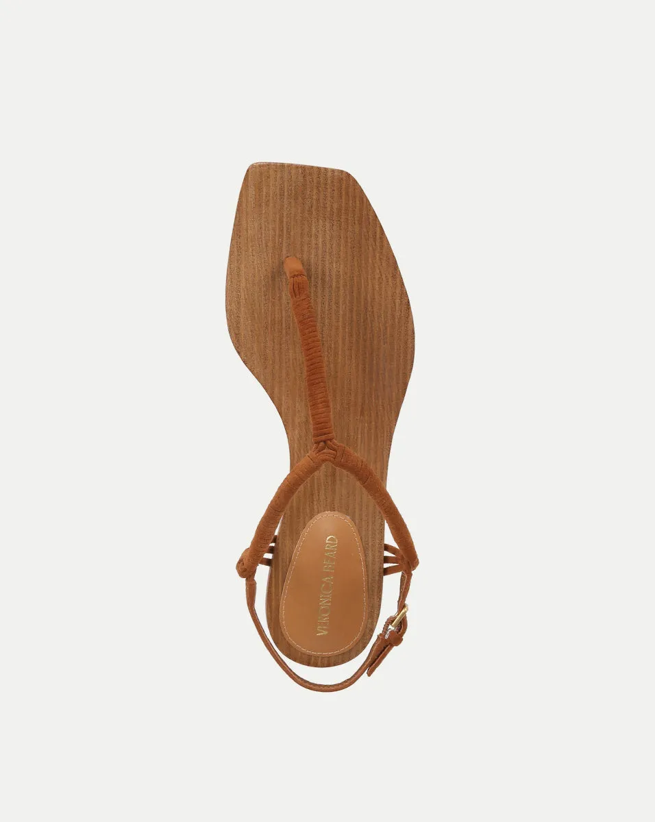 Amelia T-Strap Suede Sandal