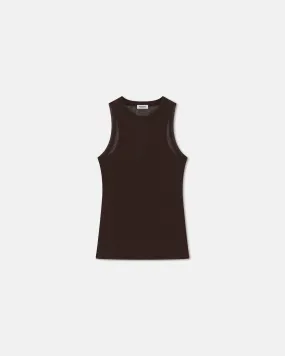 Anneke - Mesh-Jersey Tank Top - Nutmeg