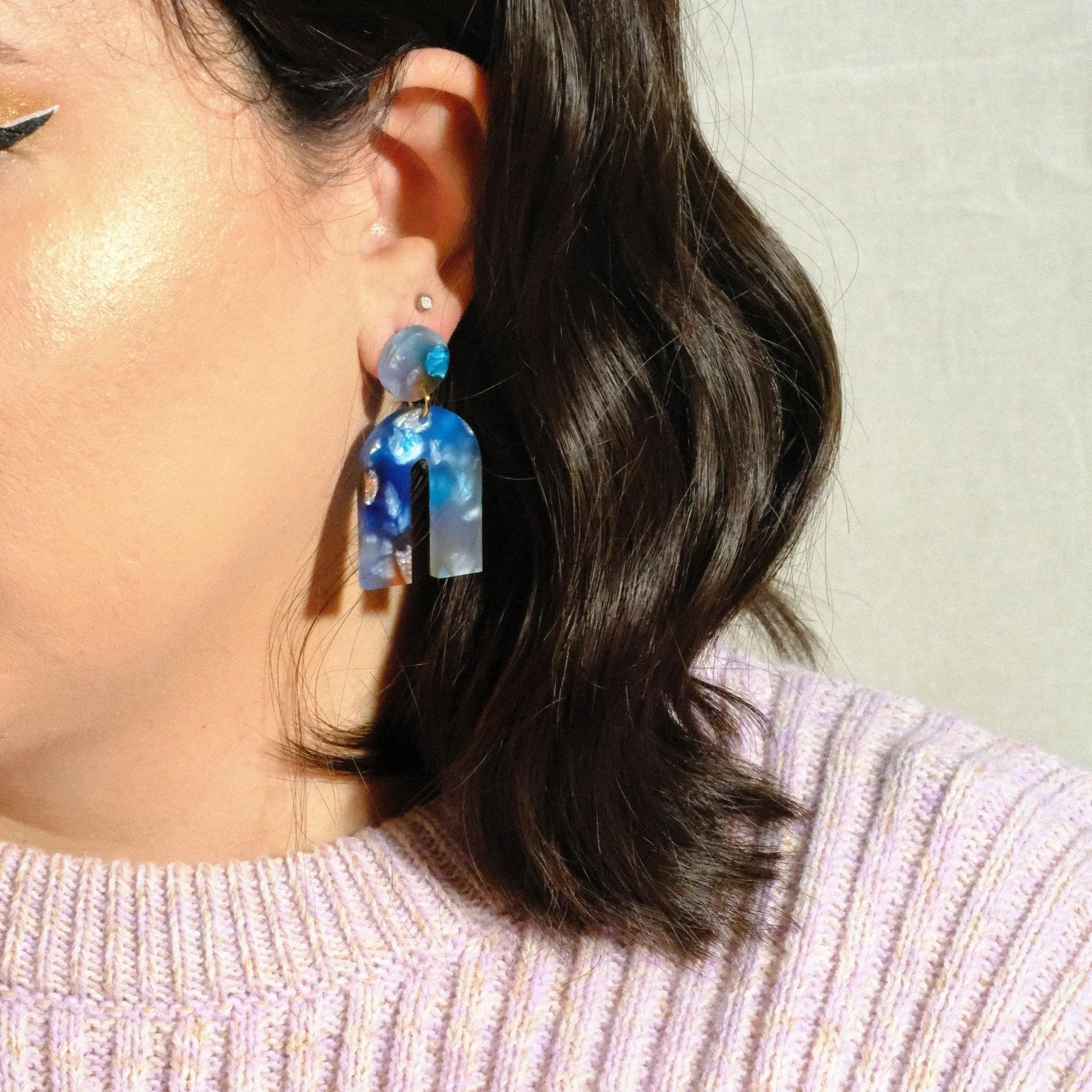 Arch Dangle Earrings in Blue Dream