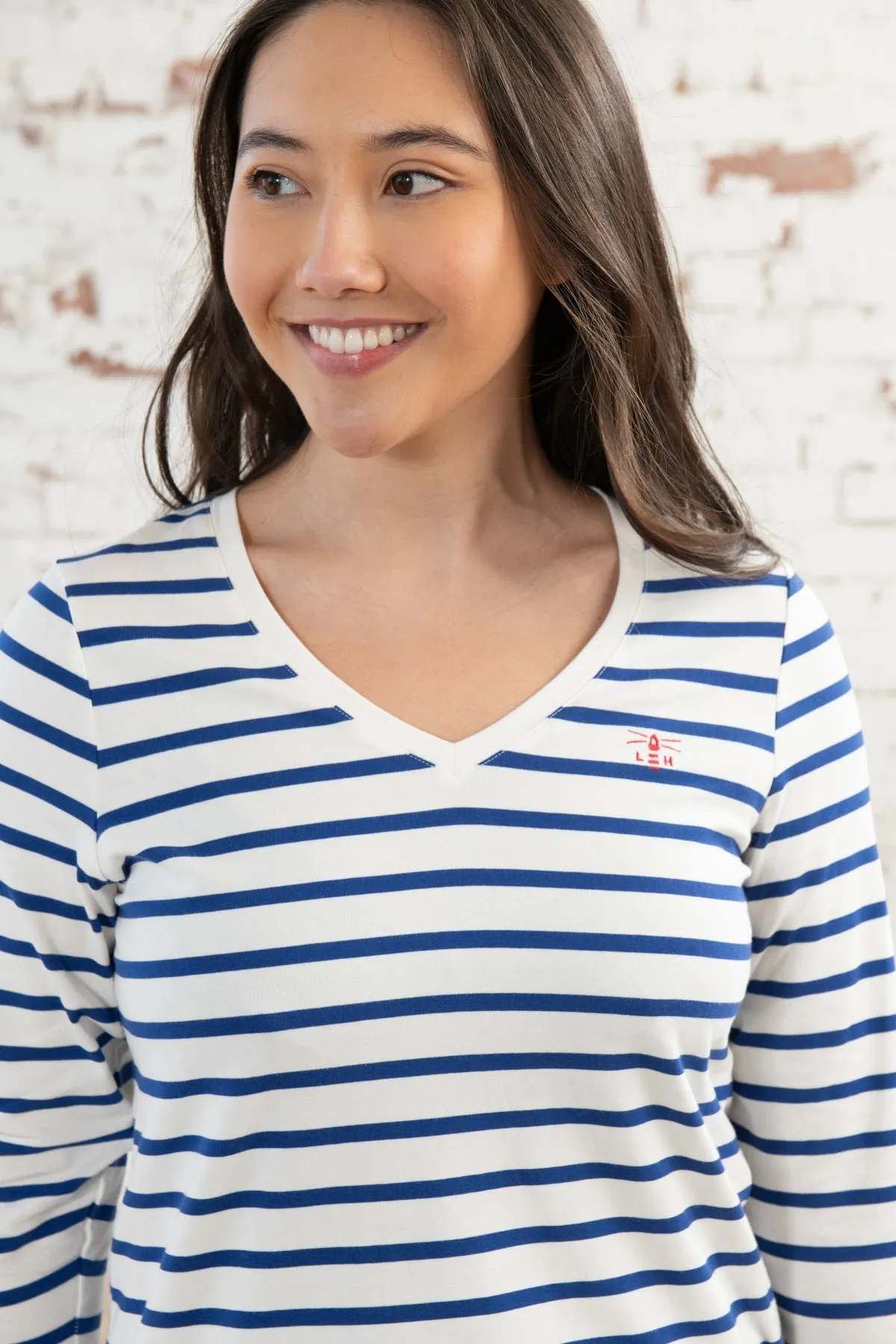 Ariana Top - Indigo Stripe