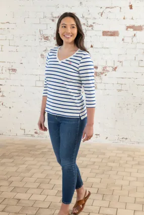 Ariana Top - Indigo Stripe