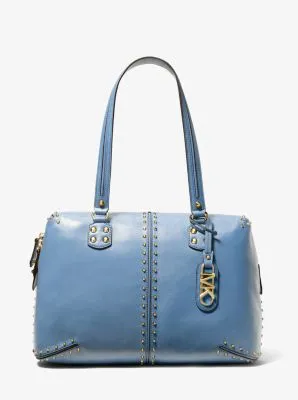 Astor Large Studded Leather Tote Bag