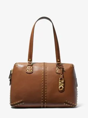 Astor Large Studded Leather Tote Bag