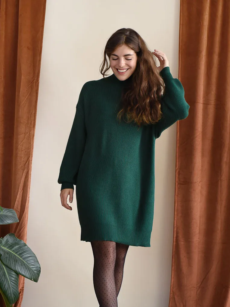 Astrid Forest Green Sweater Knit Dress