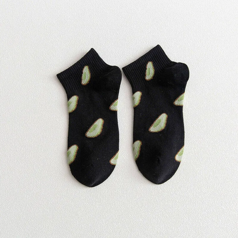 Avocado Patterned Short Ankle Socks (Adult Medium - Women's Shoe Sizes 5-10)