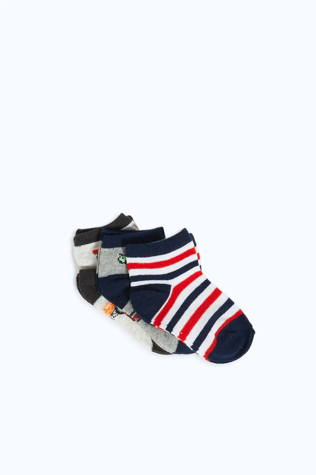 Baby Boys Assorted Ankle Length Socks Set (Pack Of 3)