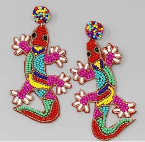 Beaded Lizard Earrings