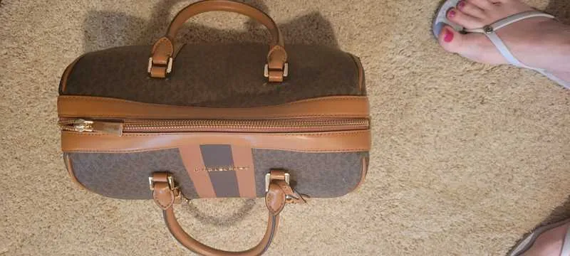 Bedford Travel Medium Logo Stripe Satchel