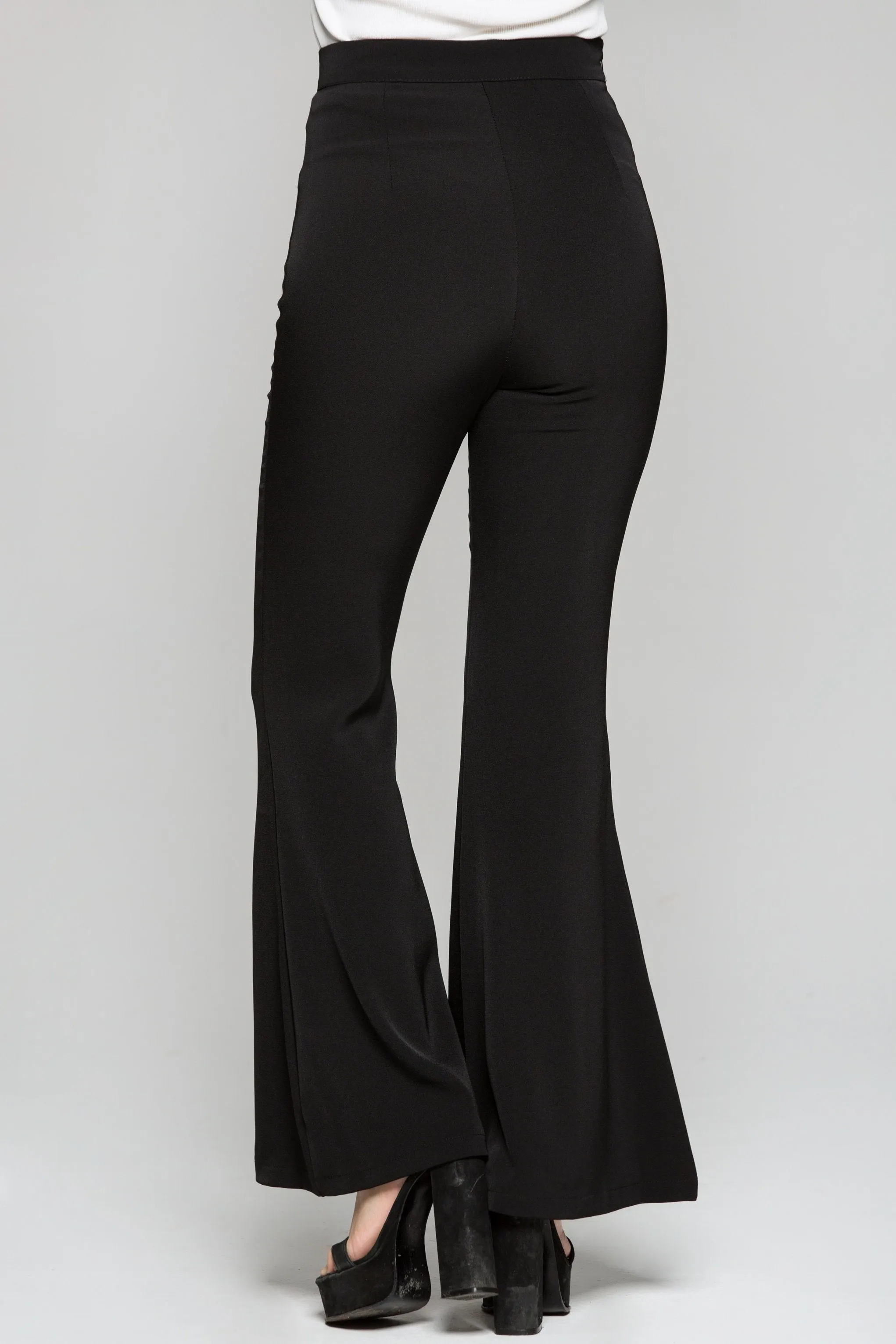 Black Bell Bottom Formal Trousers