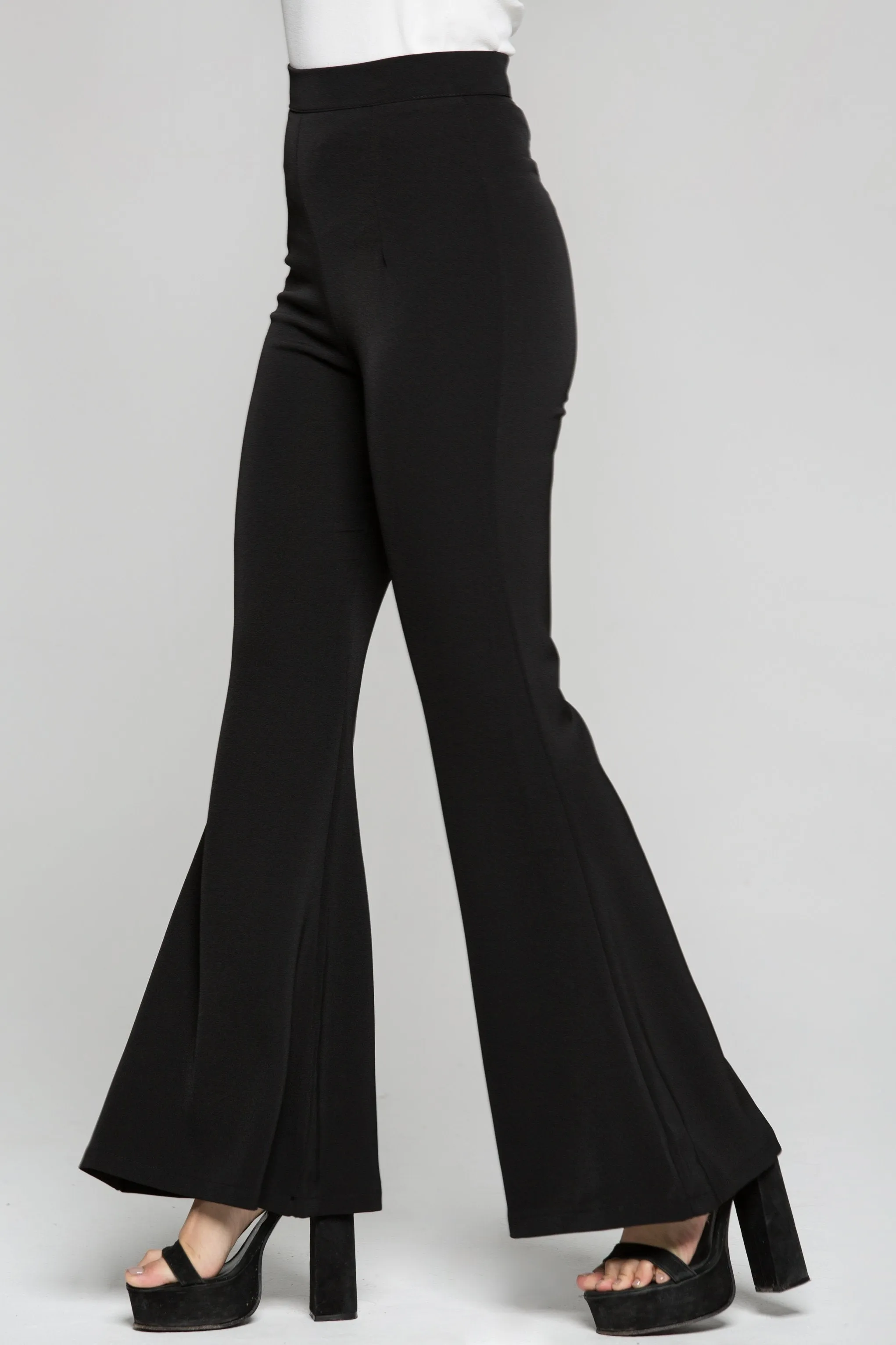 Black Bell Bottom Formal Trousers