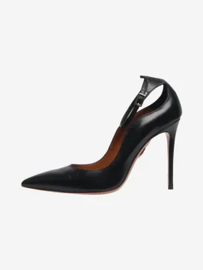 Black leather pointed-toe pumps - size EU 36