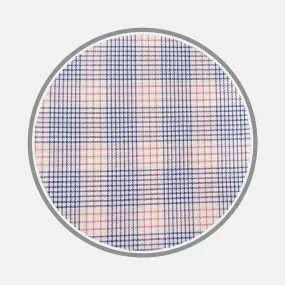 Blue and Pink Multi Check Silverline Cotton Fabric