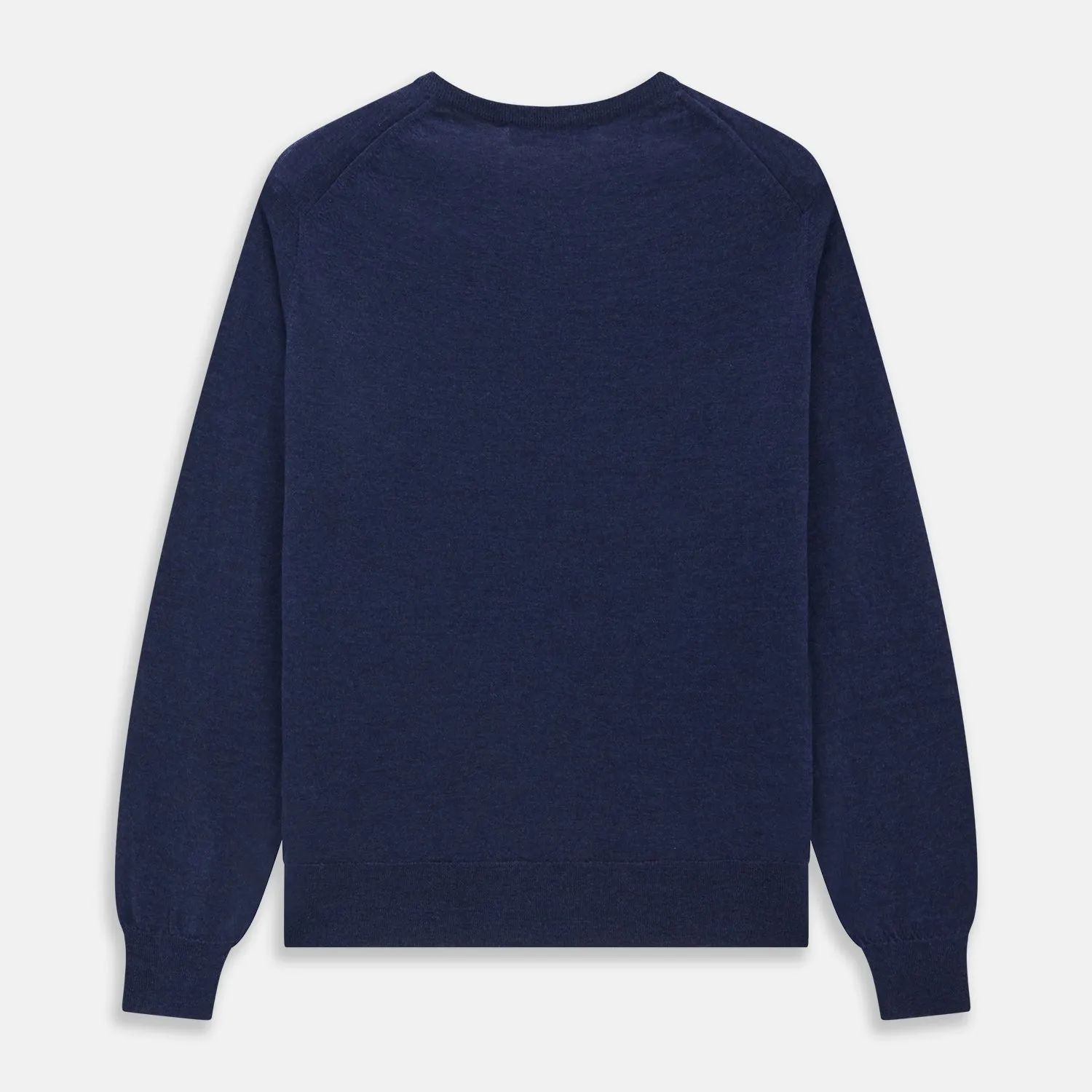 Blue Crew Neck Merino Wool Jumper