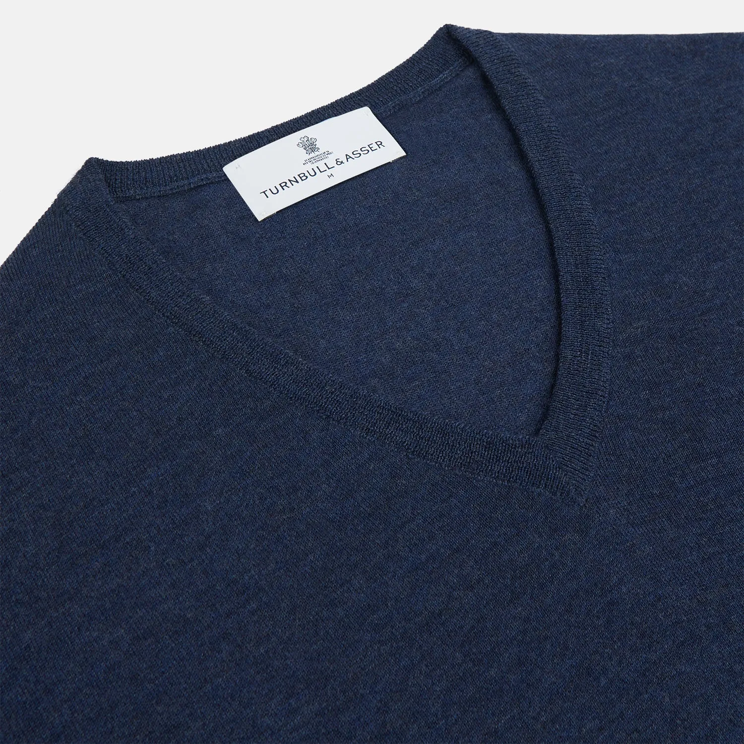 Blue V-Neck Merino Wool Jumper