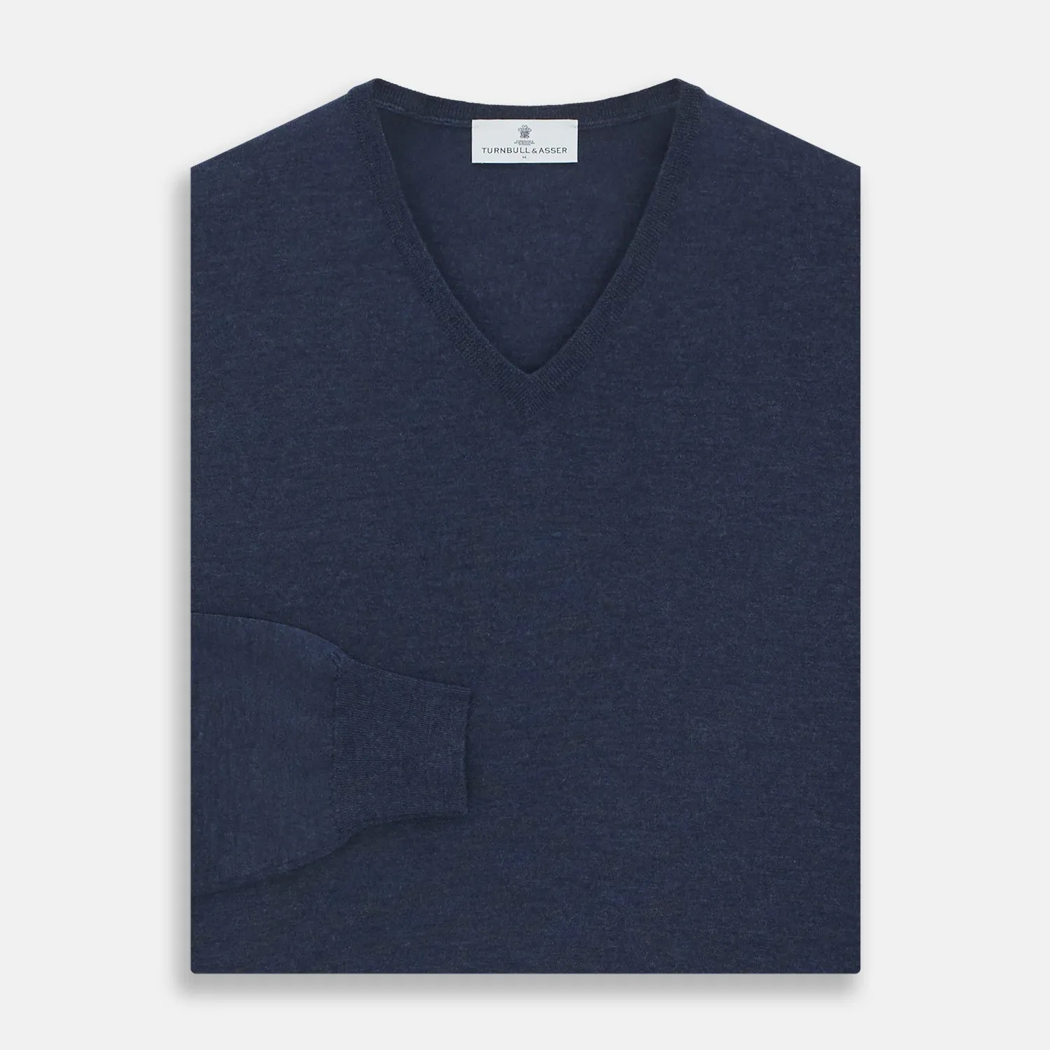 Blue V-Neck Merino Wool Jumper