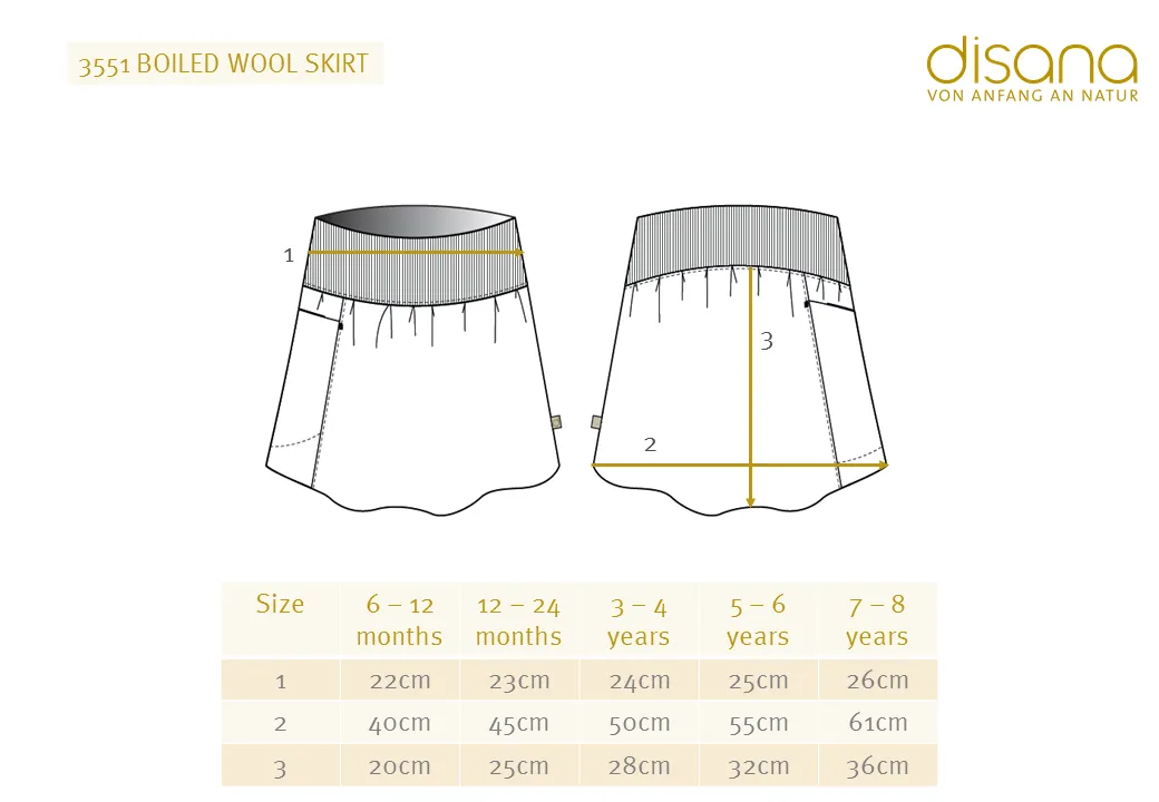 Boiled Wool Pocket Skirt - Cassis (1-8y)