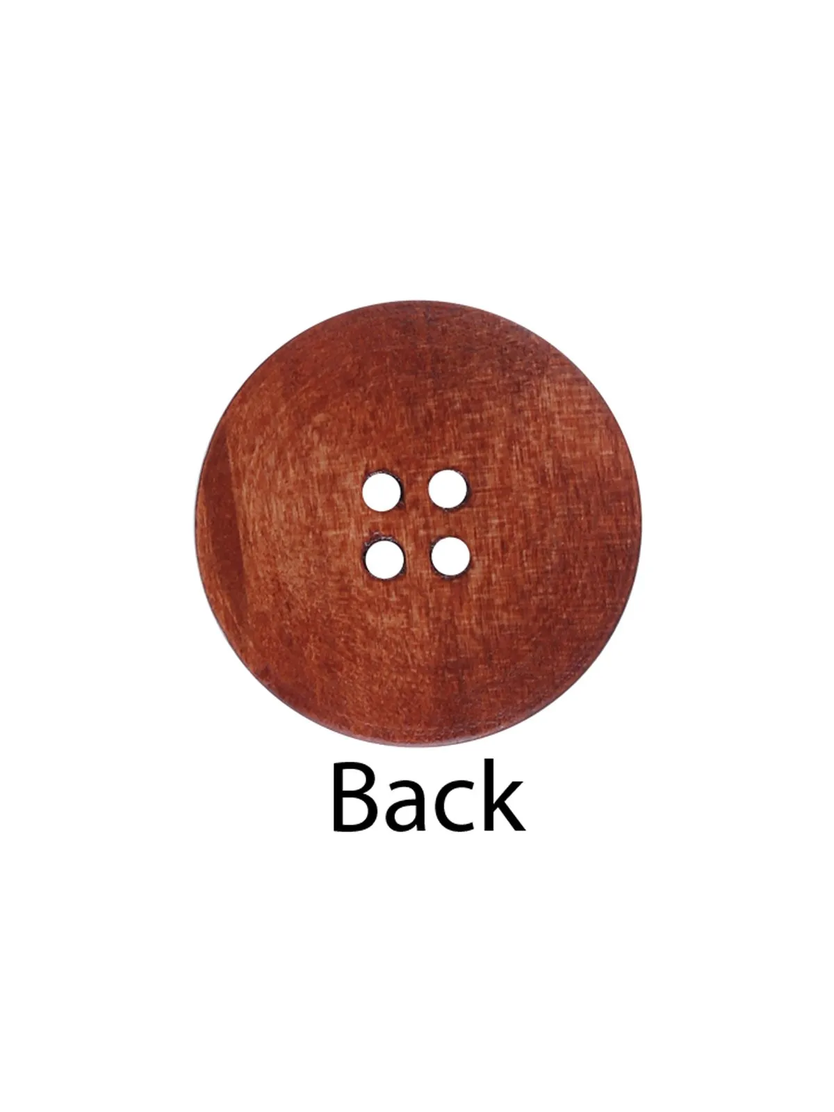 Brown Colour Round Shape 4 Hole Wide Rounded Rim Wooden Button