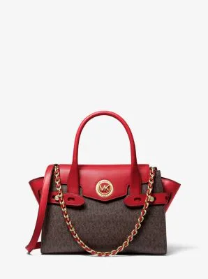 Carmen Small Logo and Leather Belted Satchel