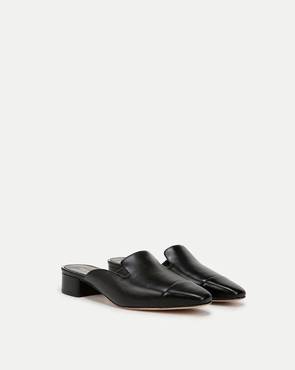 Cecile Leather Cap-Toe Mule