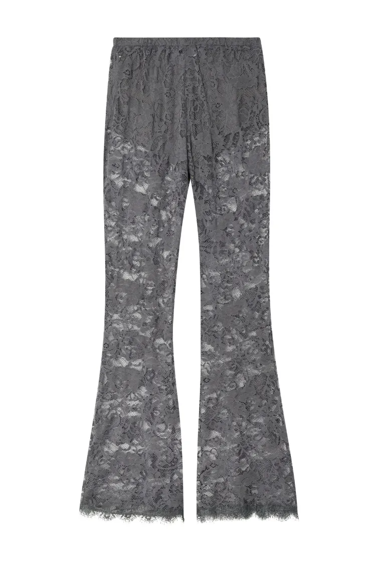 Charcoal Lace Trousers Petite