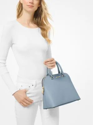 Cindy Large Leather Dome Satchel