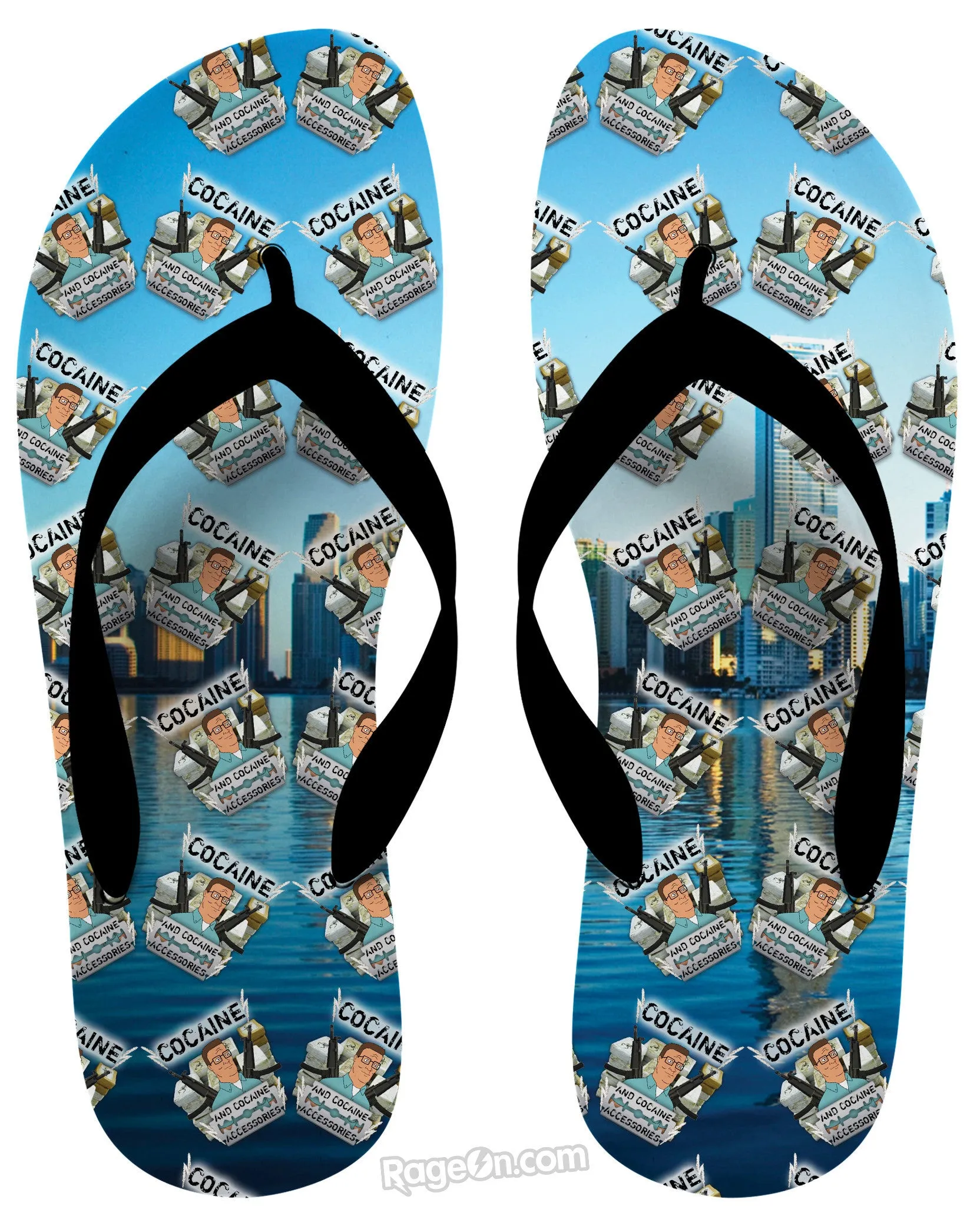 Cocaine and Cocaine Accessories Flip Flops