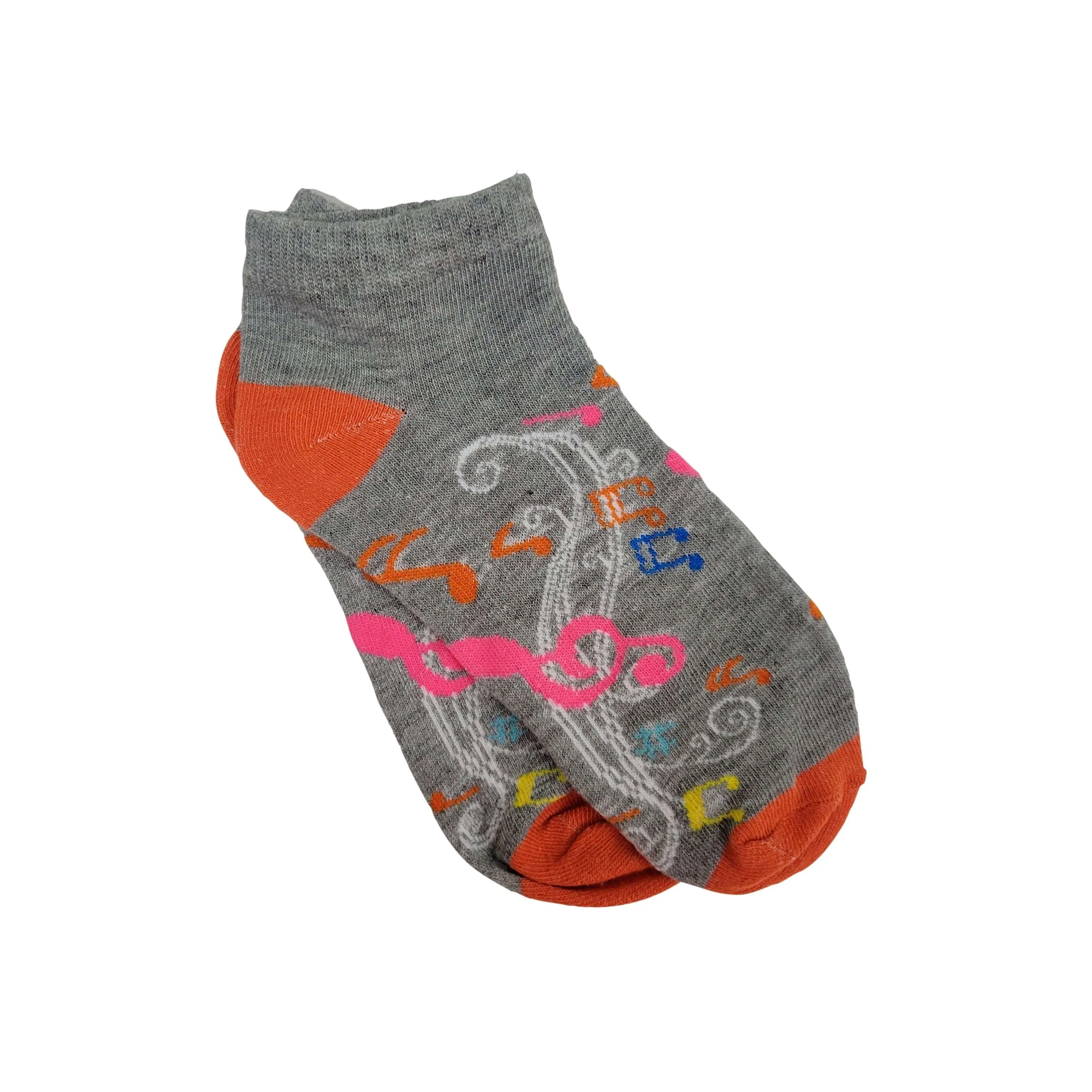 Colorful Music Note Pattern Ankle Socks (Adult Medium - Women's Shoe Sizes 5-10)