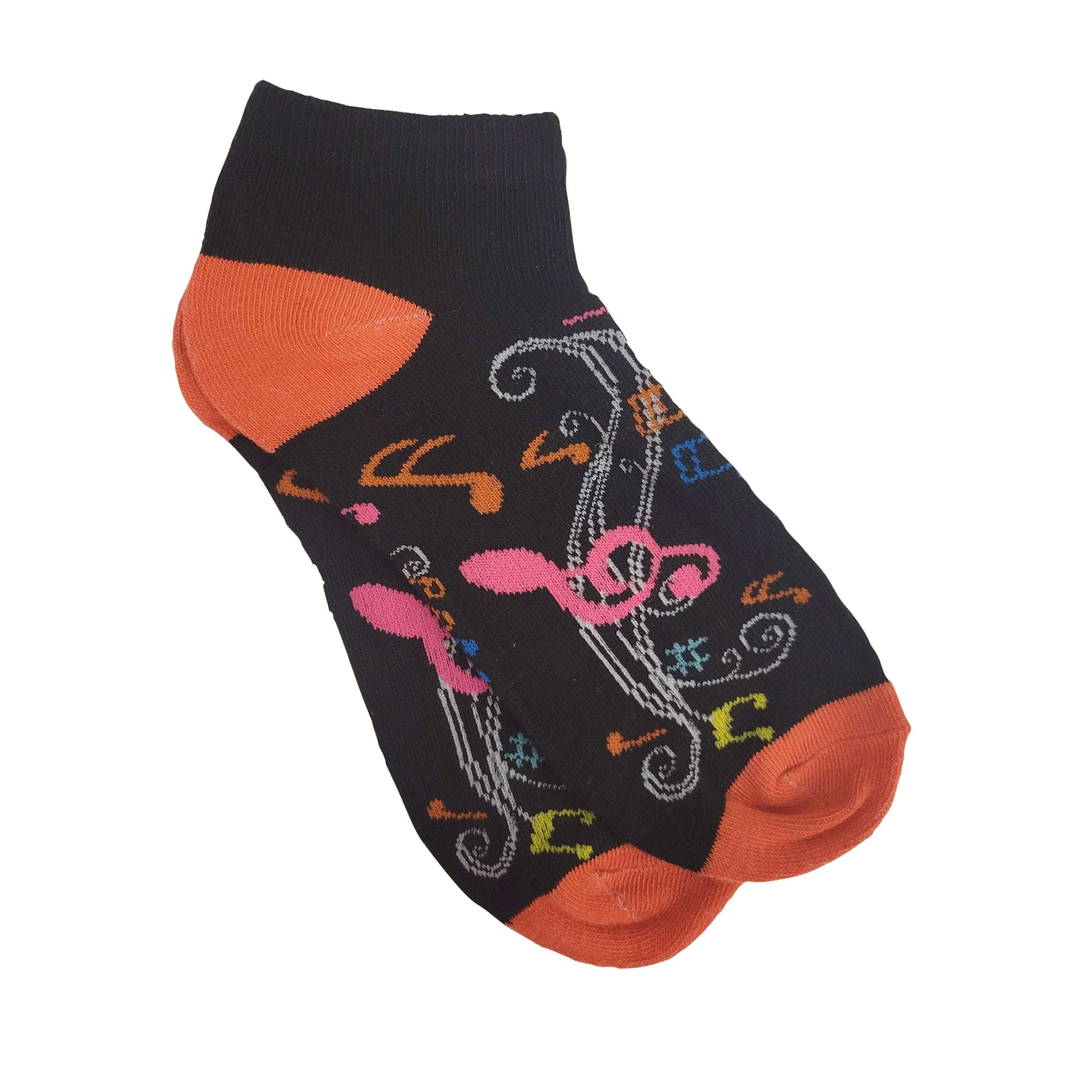 Colorful Music Note Pattern Ankle Socks (Adult Medium - Women's Shoe Sizes 5-10)