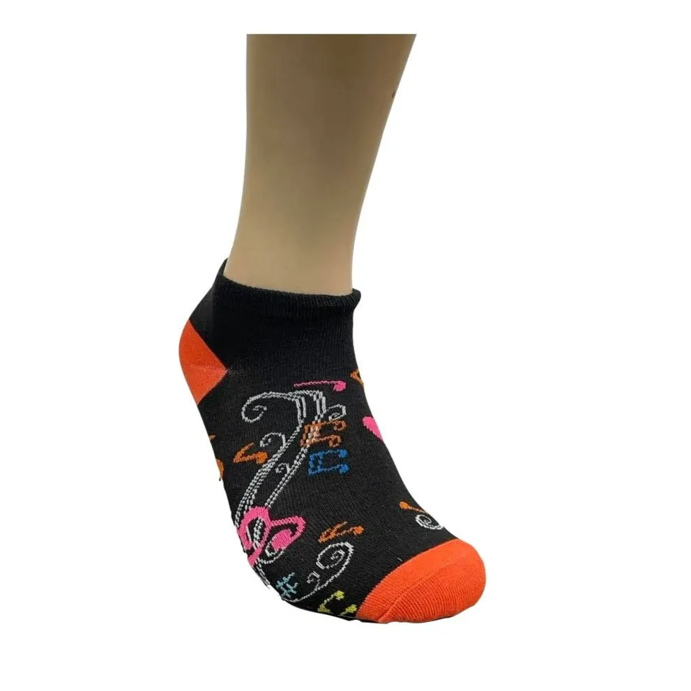 Colorful Music Note Pattern Ankle Socks (Adult Medium - Women's Shoe Sizes 5-10)