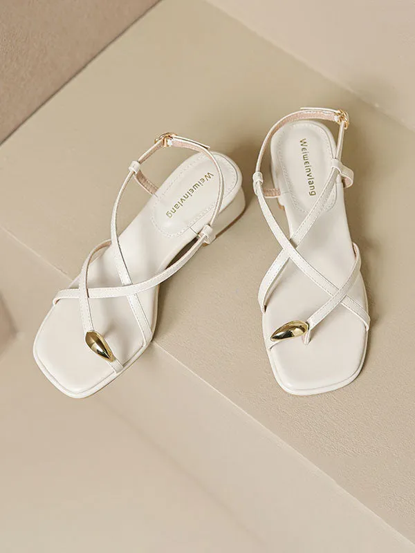 Cross Strap Clip Open Toe Sandals