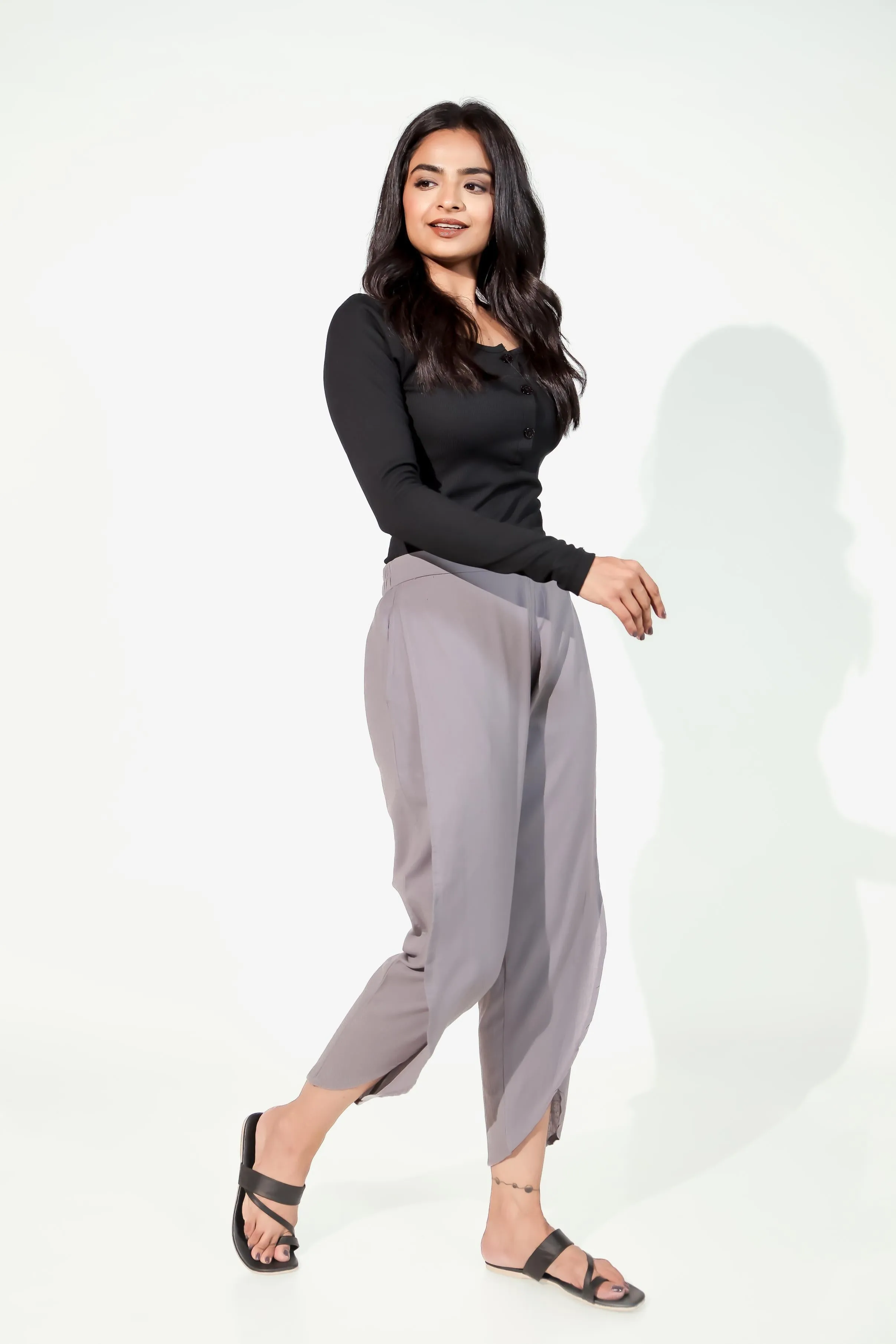 Dark Grey Women's Tulip Trousers