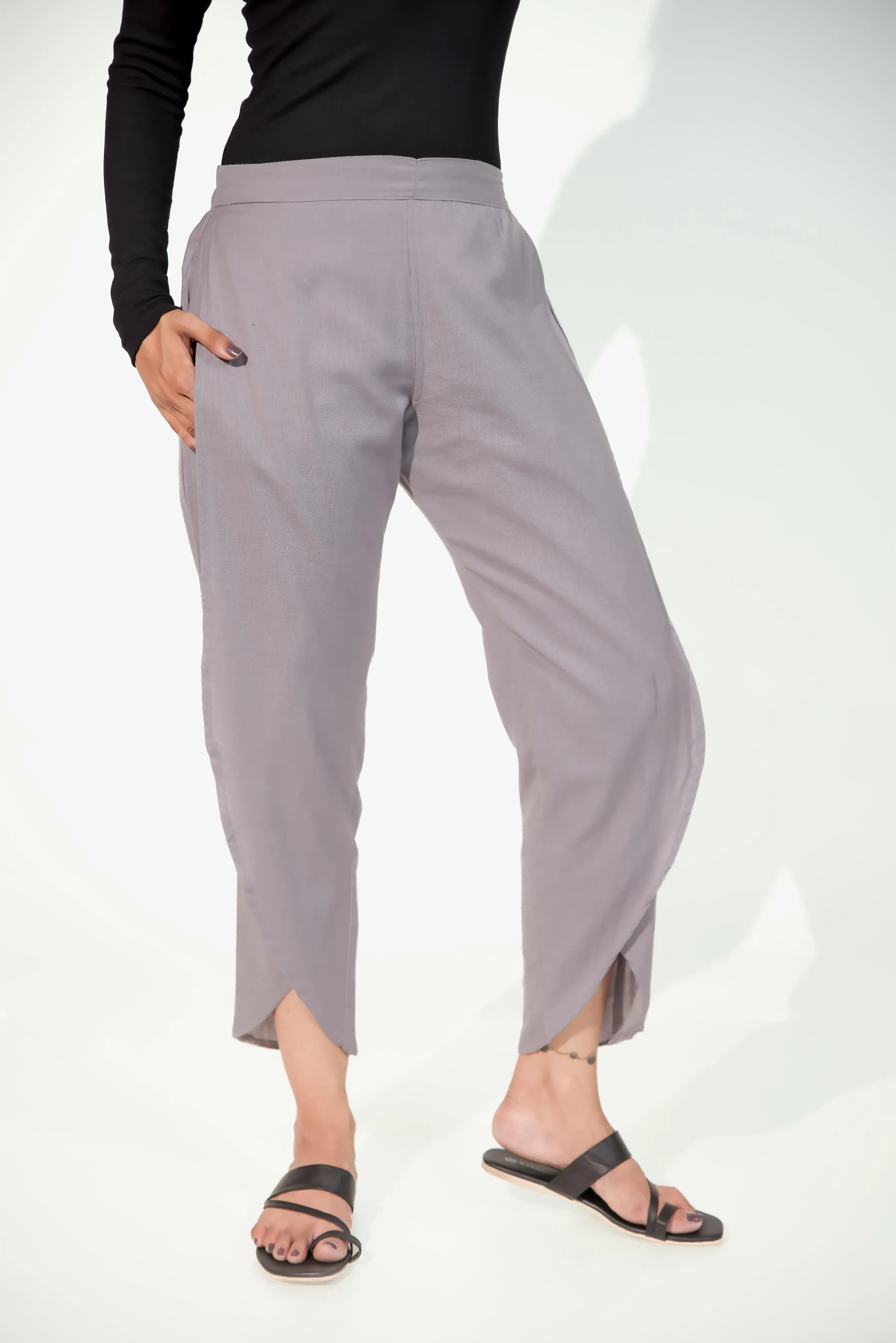 Dark Grey Women's Tulip Trousers