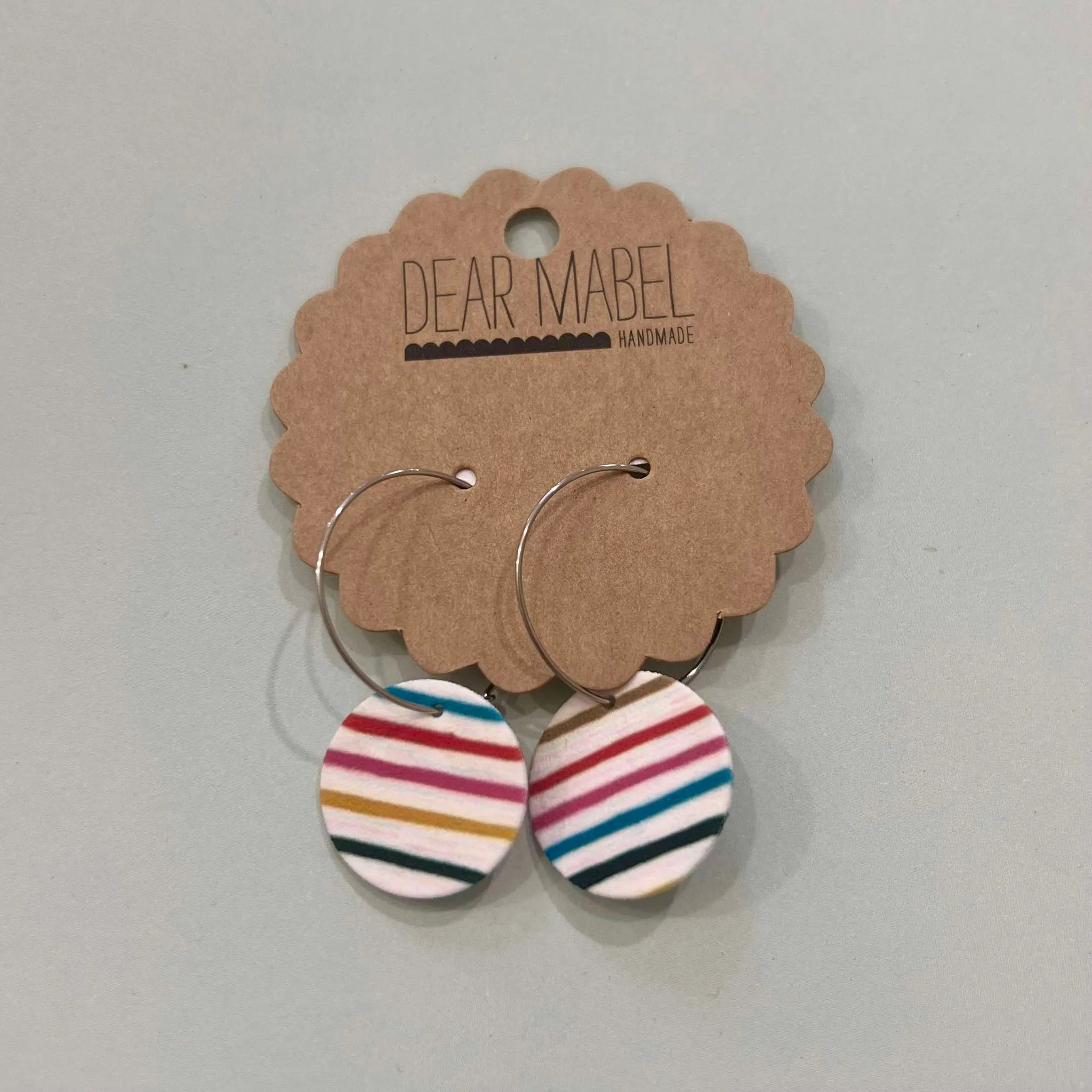 Dear Mabel Handmade - Rainbow Stripe Earrings*