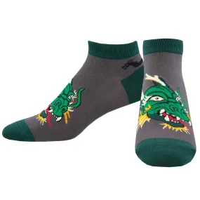 Dragon Green Ankle Socks (Adult Large - Men's Shoe Sizes 8-12)