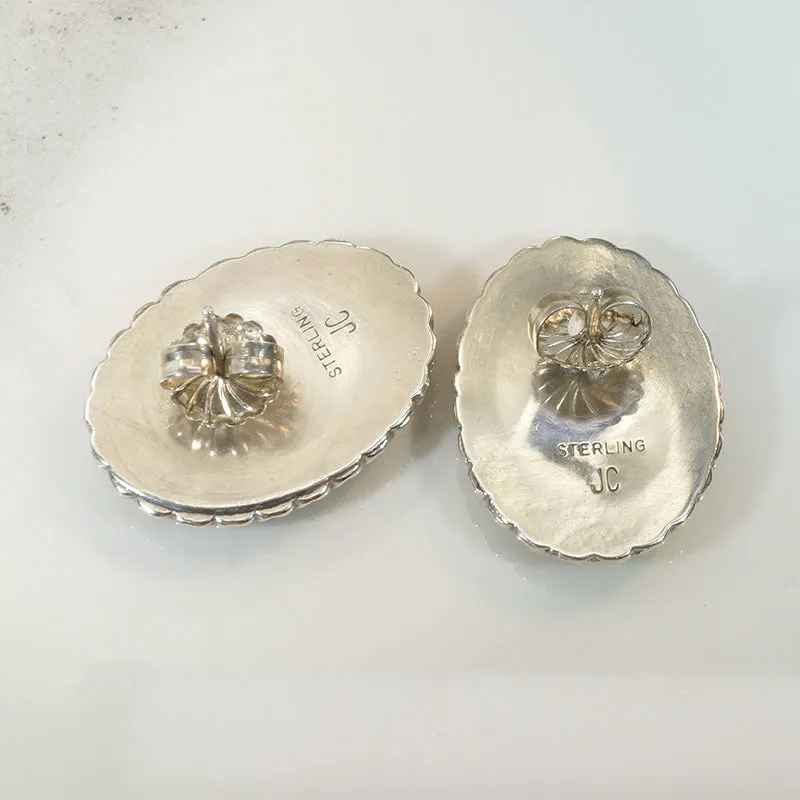 Dreamy Spiny Oyster & Sterling Stud Earrings