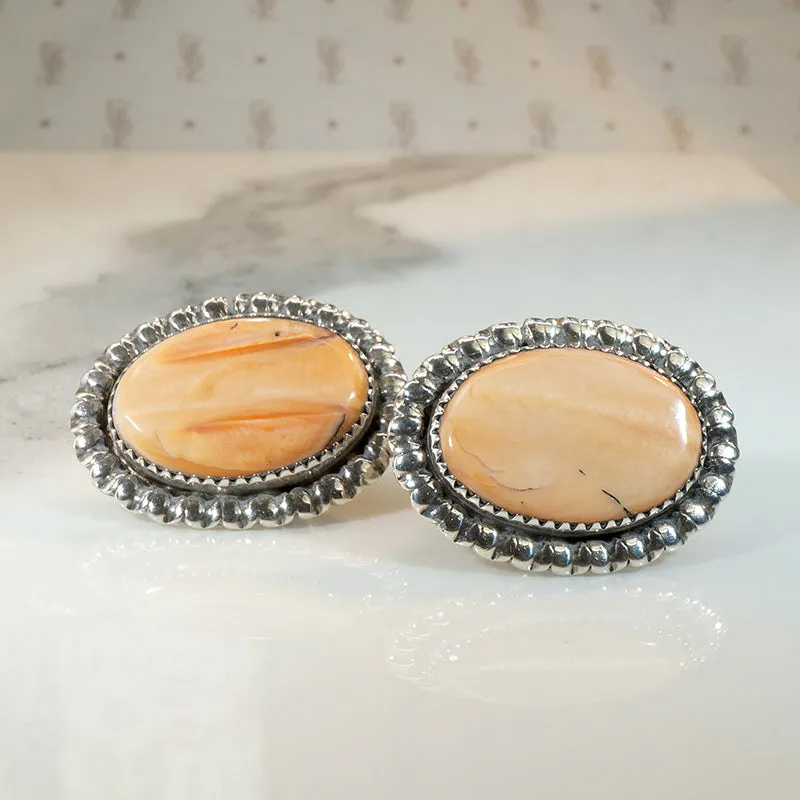 Dreamy Spiny Oyster & Sterling Stud Earrings