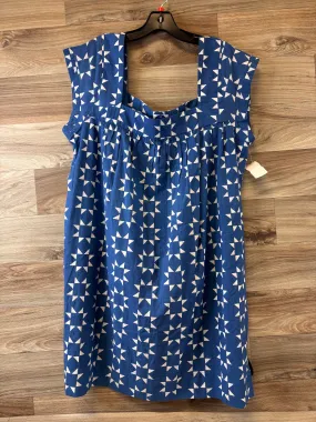 Dress Casual Short By Clothes Mentor In Blue & White, Size: L