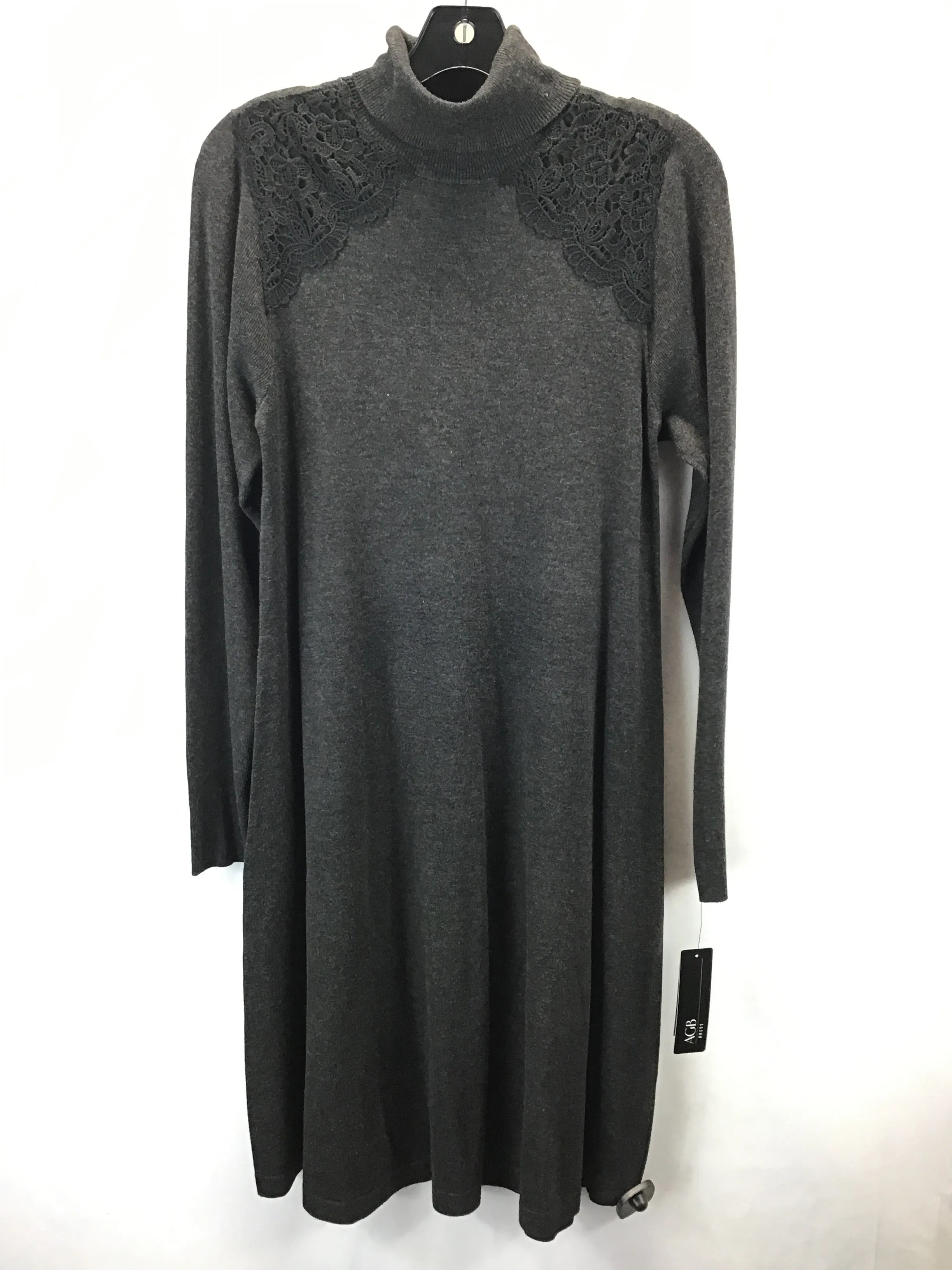 Dress Sweater By Agb In Grey, Size: M