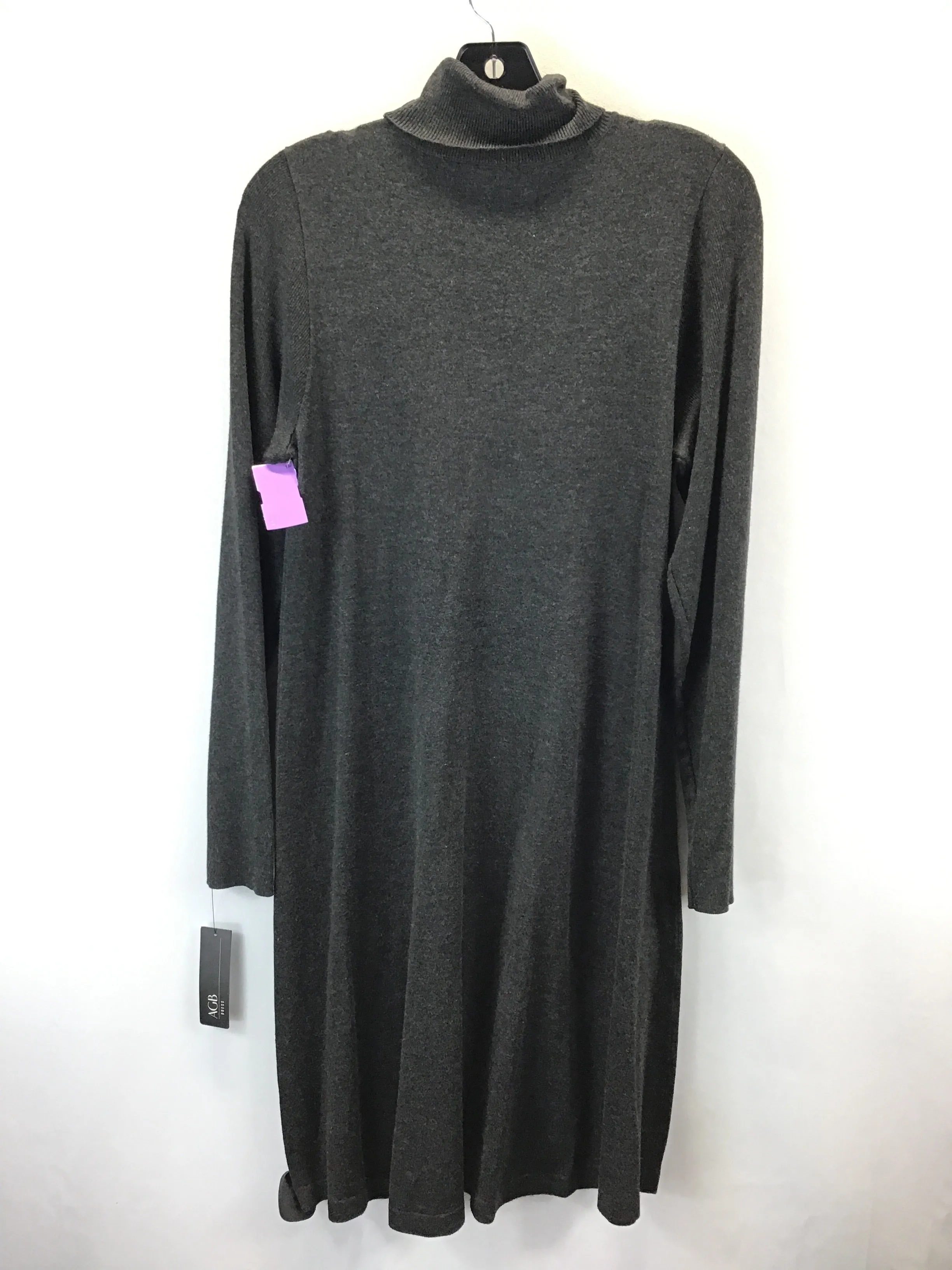 Dress Sweater By Agb In Grey, Size: M