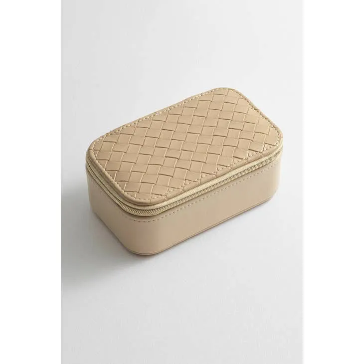 Estella Bartlett Rectangle Mini Jewelry Box in Taupe Weave