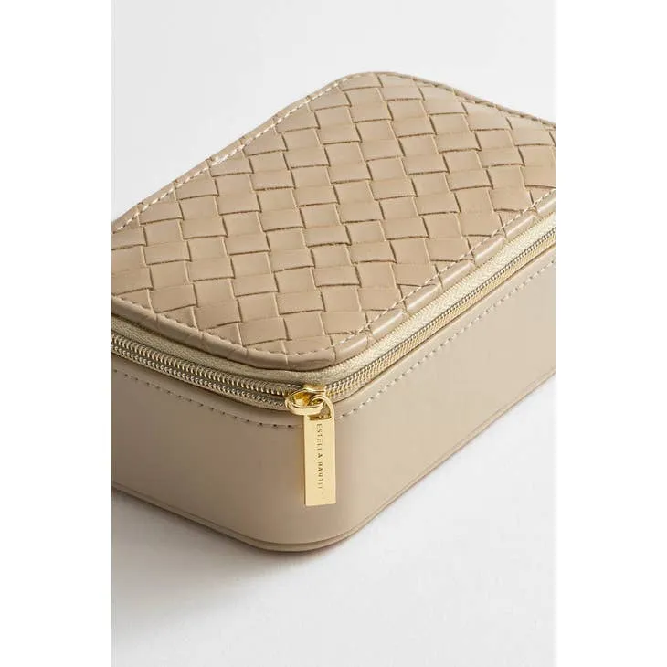 Estella Bartlett Rectangle Mini Jewelry Box in Taupe Weave