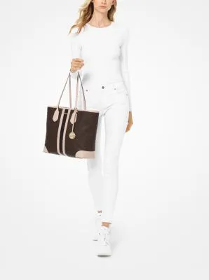 Eva Large Logo Stripe Tote Bag | 55974