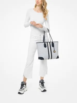 Eva Large Logo Stripe Tote Bag | 55974