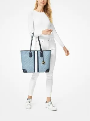 Eva Large Logo Stripe Tote Bag | 55974